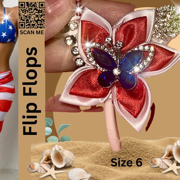 Flip Flops, Women Sandals, Girls Sandals, Ladies Shoes, Independence Day, Sz6 - Picture 11 of 15